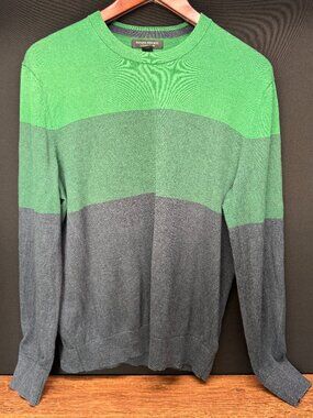 Banana Republic Luxury Blend Green Blue Stripe Sweater Medium